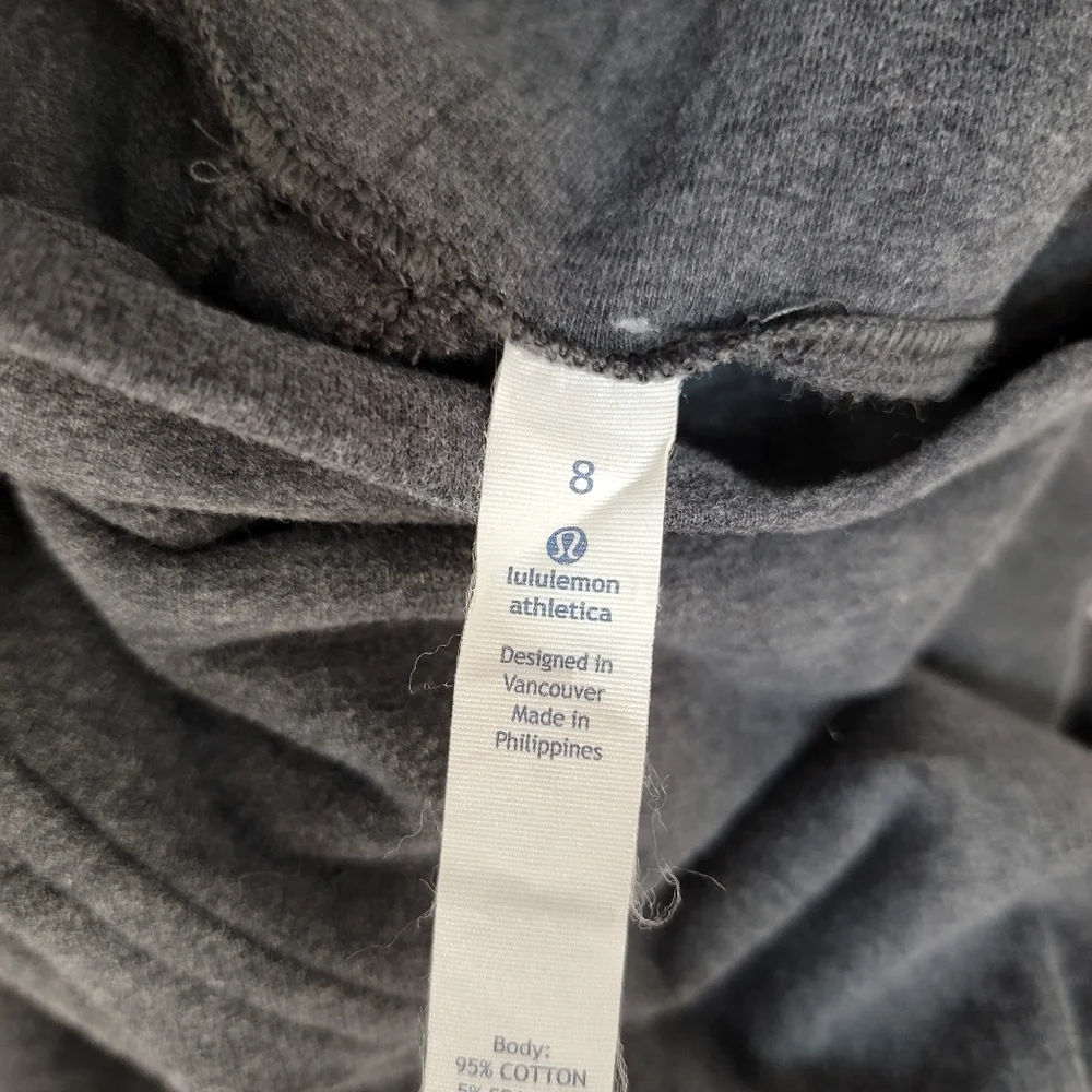 Lululemon Sz 8 Sweater Cowl Funnel Neck Pockets Thumbholes Gray_6